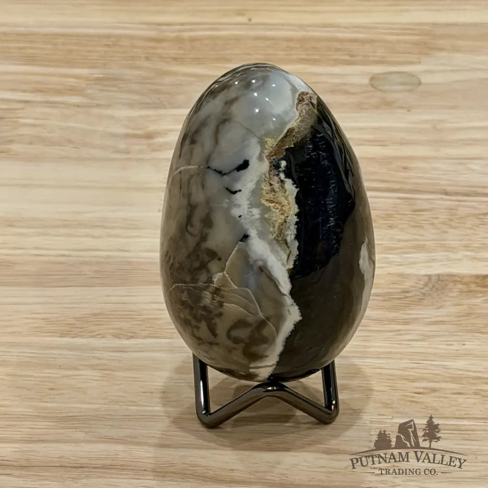 Volcano Agate Faceted Egg 3.32’’ - Egg