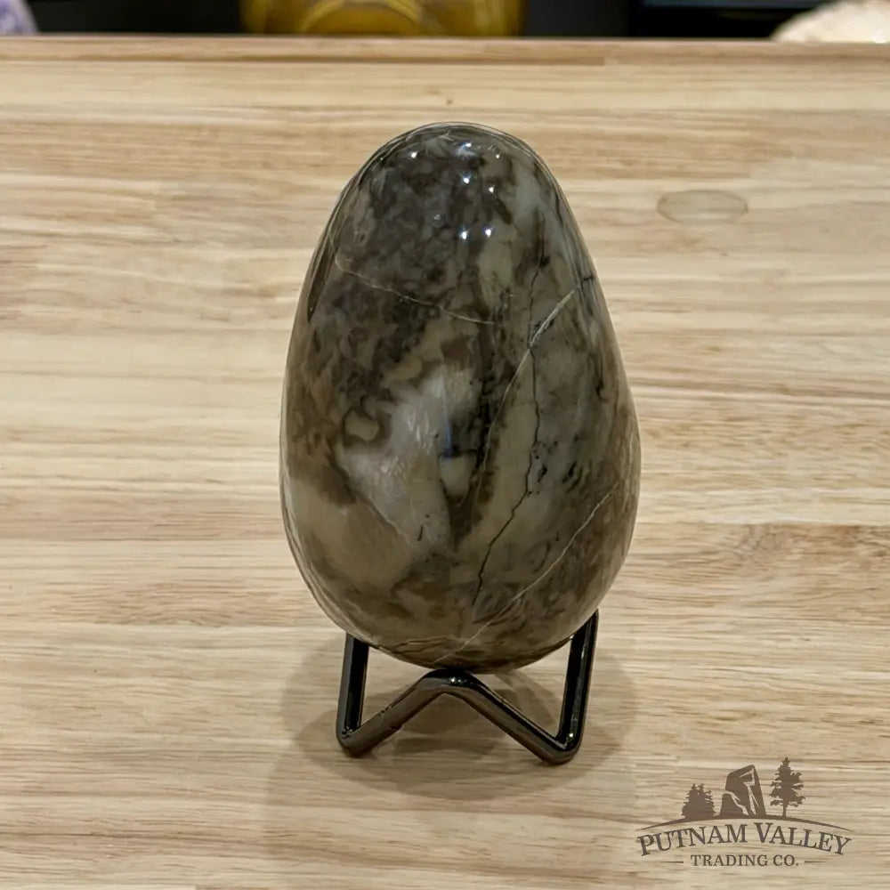Volcano Agate Faceted Egg 3.32’’ - Egg