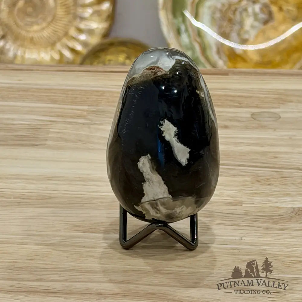Volcano Agate Faceted Egg 3.32’’ - Egg
