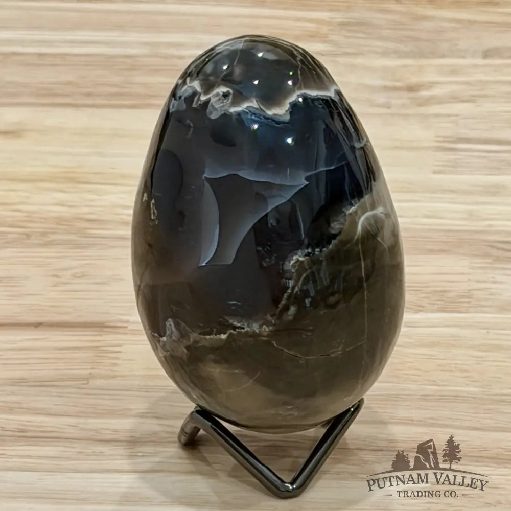 Volcano Agate Faceted Egg 3.4’’ - Egg