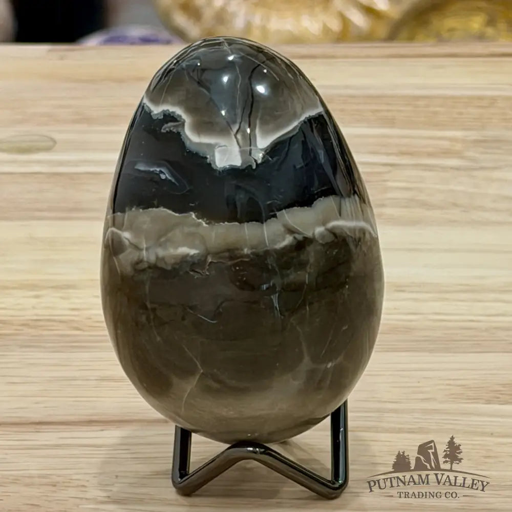 Volcano Agate Faceted Egg 3.4’’ - Egg
