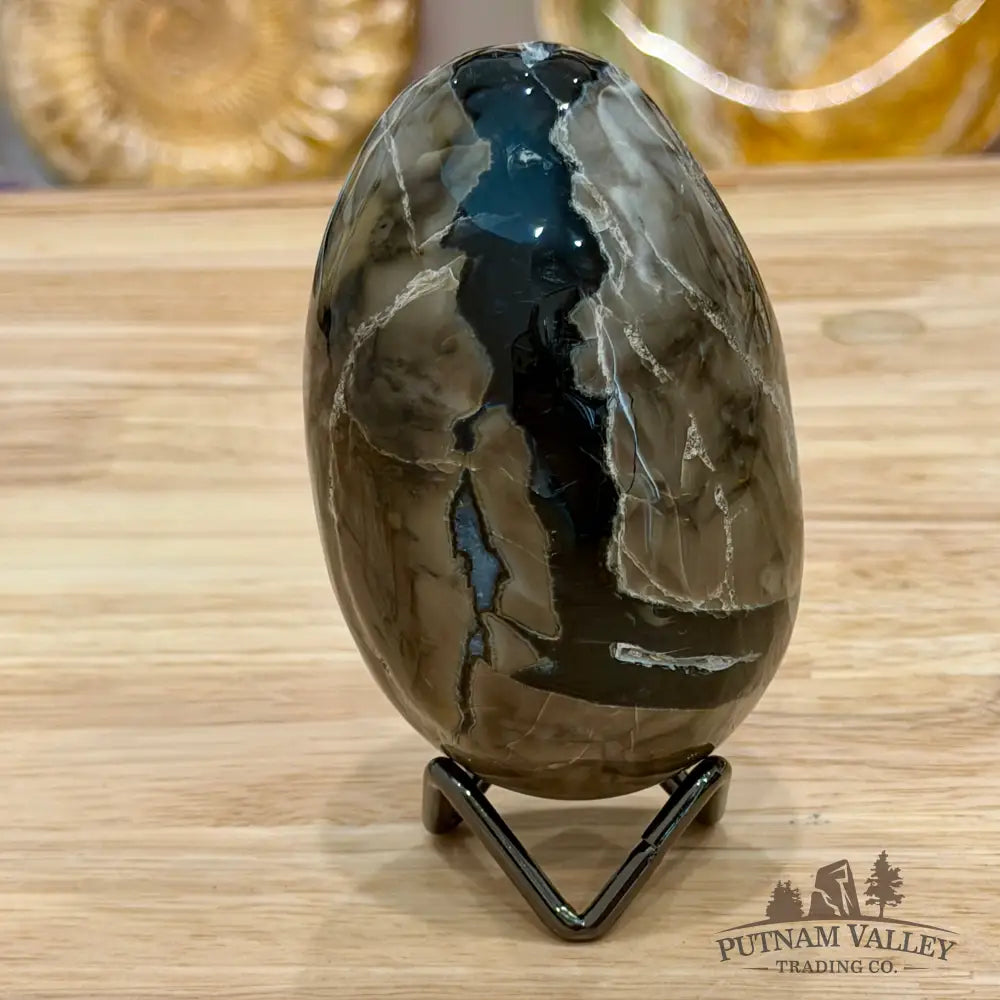 Volcano Agate Faceted Egg 3.64’’ - Egg