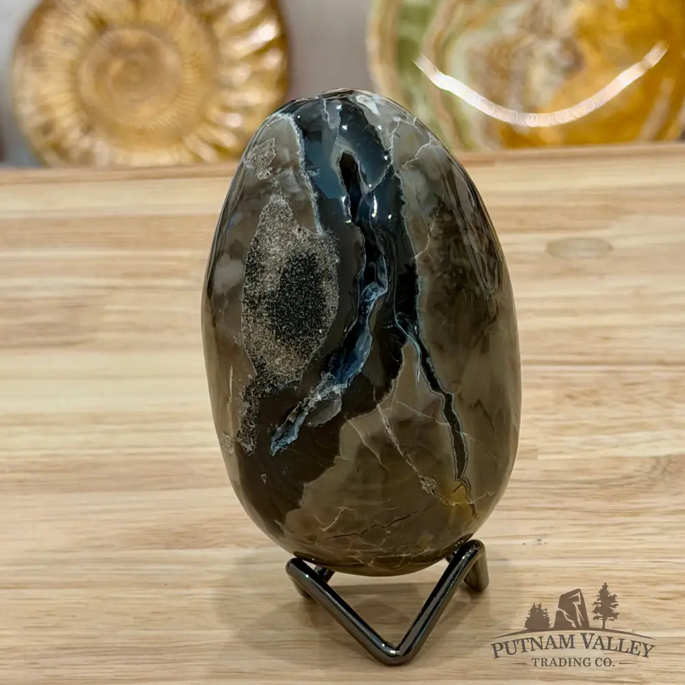 Volcano Agate Faceted Egg 3.64’’ - Egg