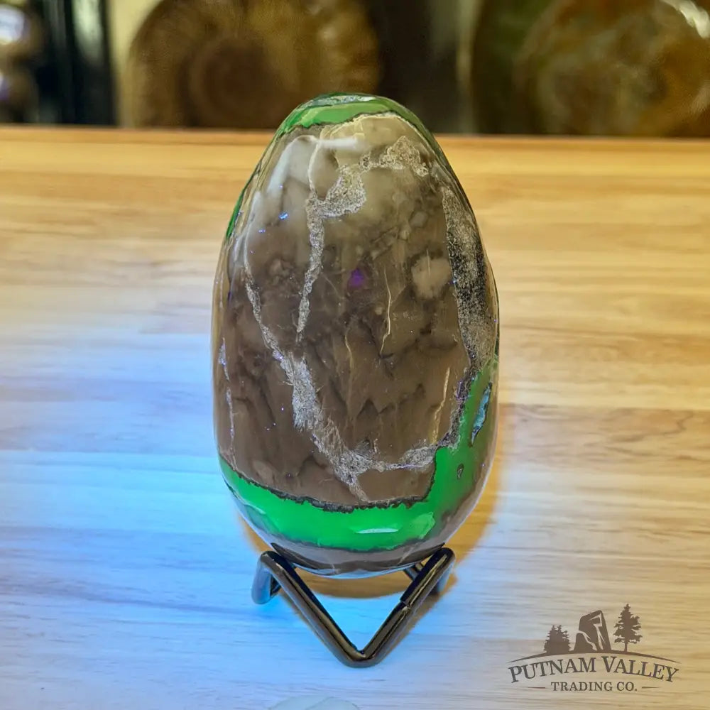 Volcano Agate Faceted Egg 3.64’’ - Egg