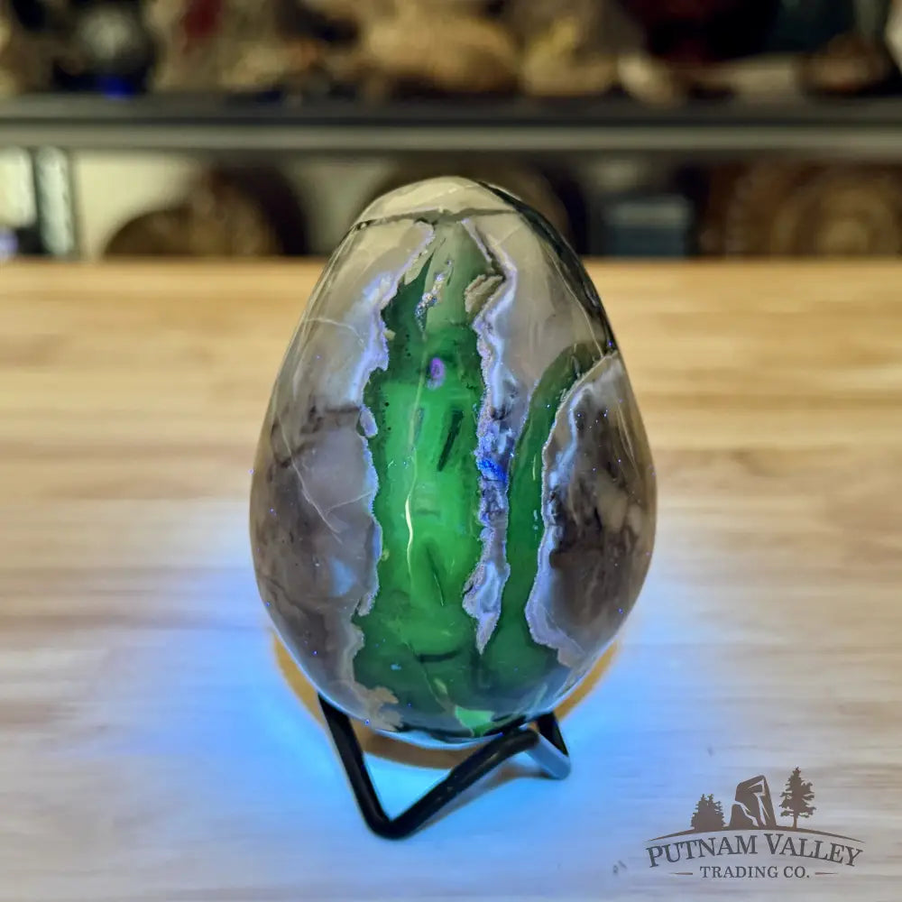 Volcano Agate Faceted Egg 3.7’’ - Egg