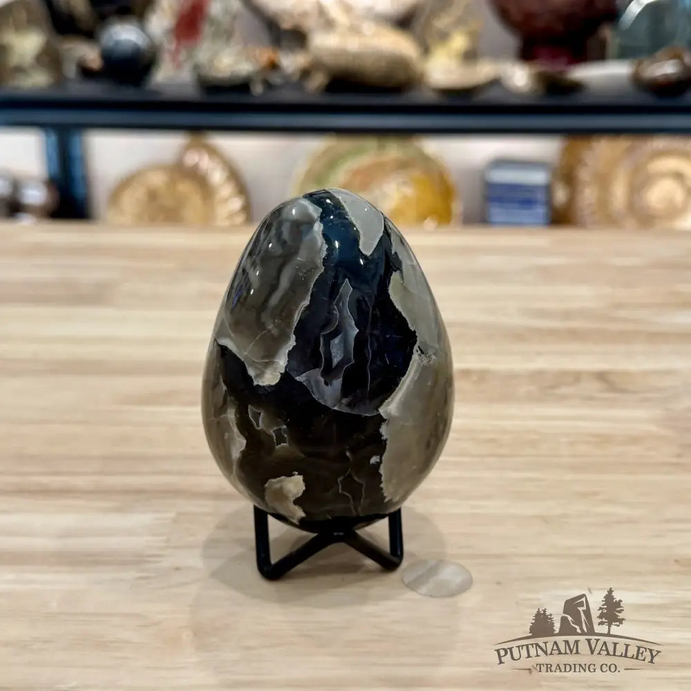 Volcano Agate Faceted Egg 3.7’’ - Egg