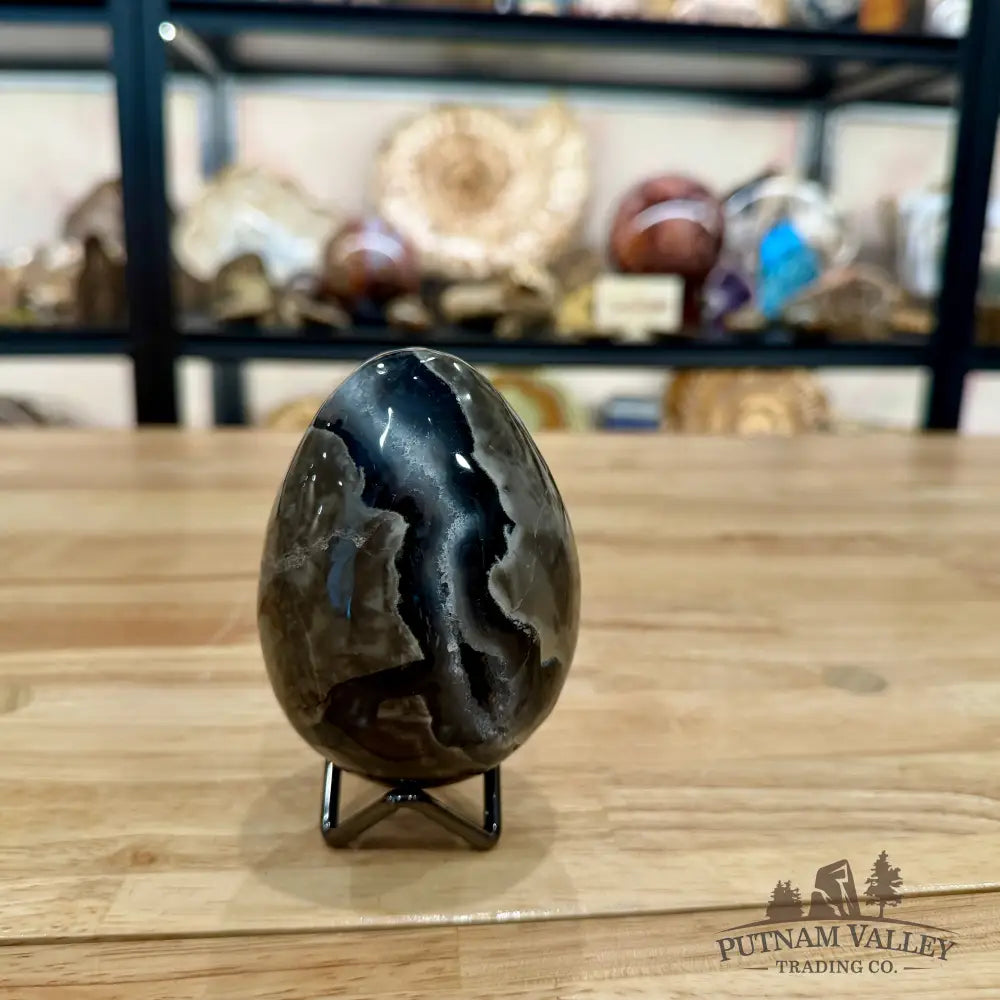 Volcano Agate Faceted Egg 3.72’’ - Egg