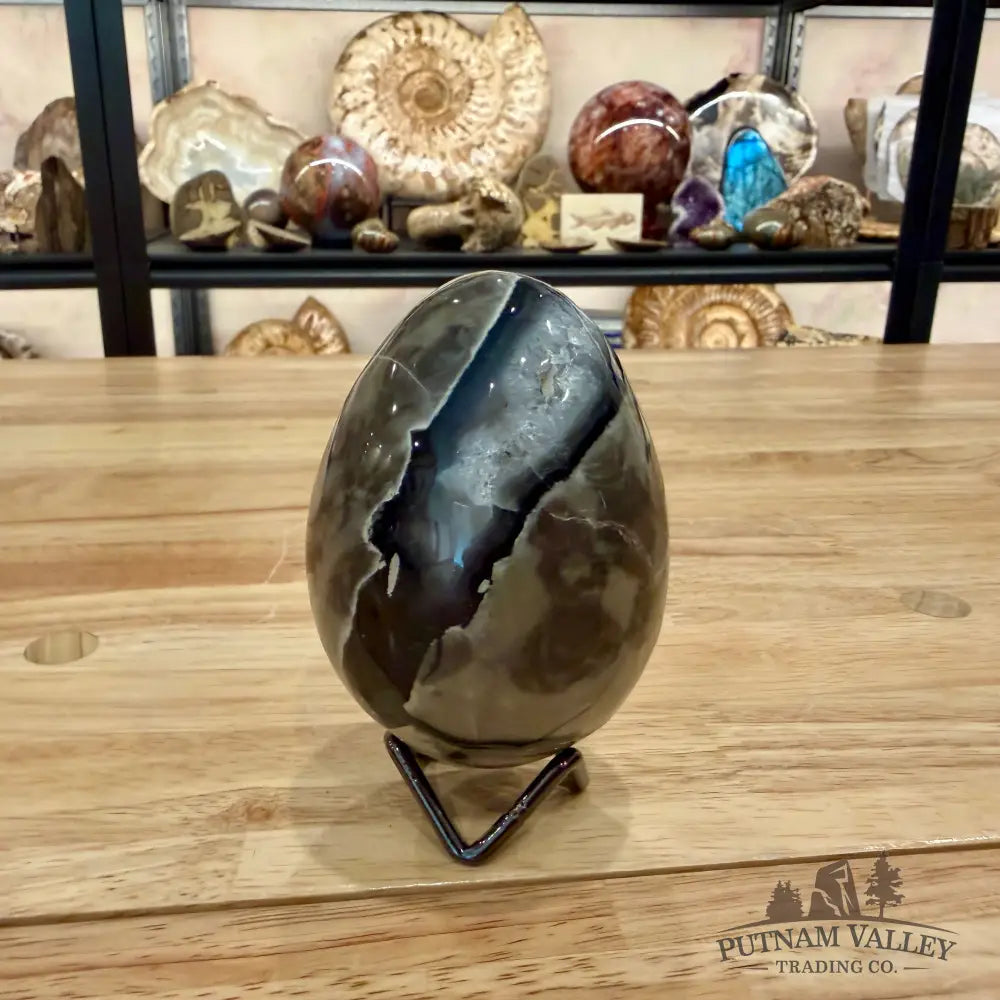 Volcano Agate Faceted Egg 3.72’’ - Egg