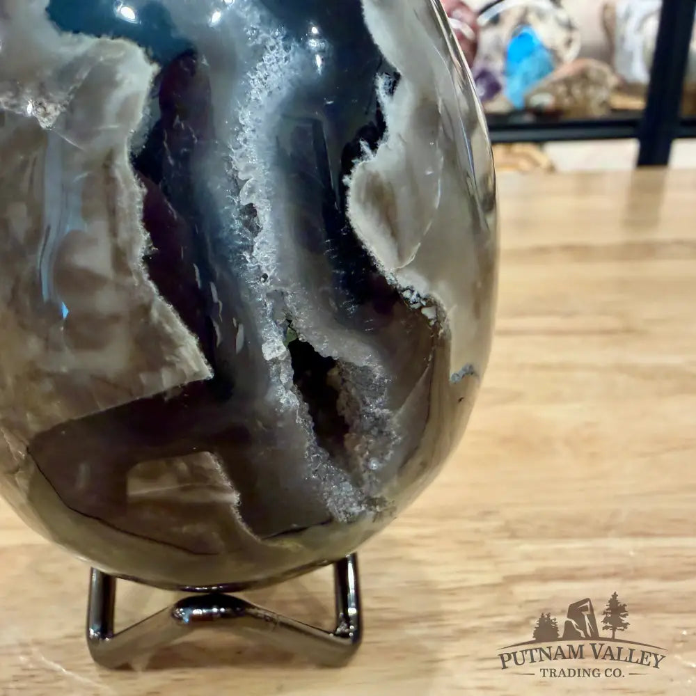 Volcano Agate Faceted Egg 3.72’’ - Egg