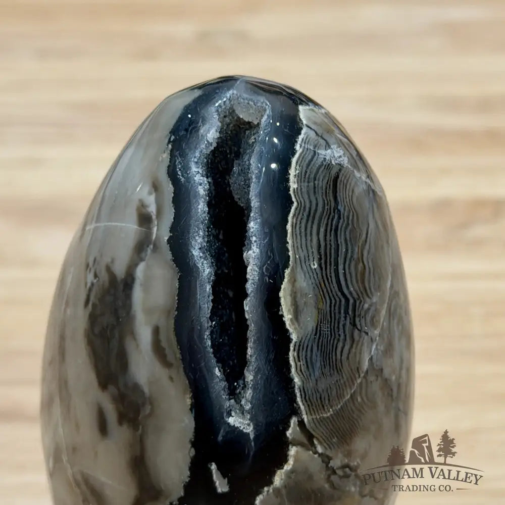 Volcano Agate Faceted Egg 3.74’’ - Egg