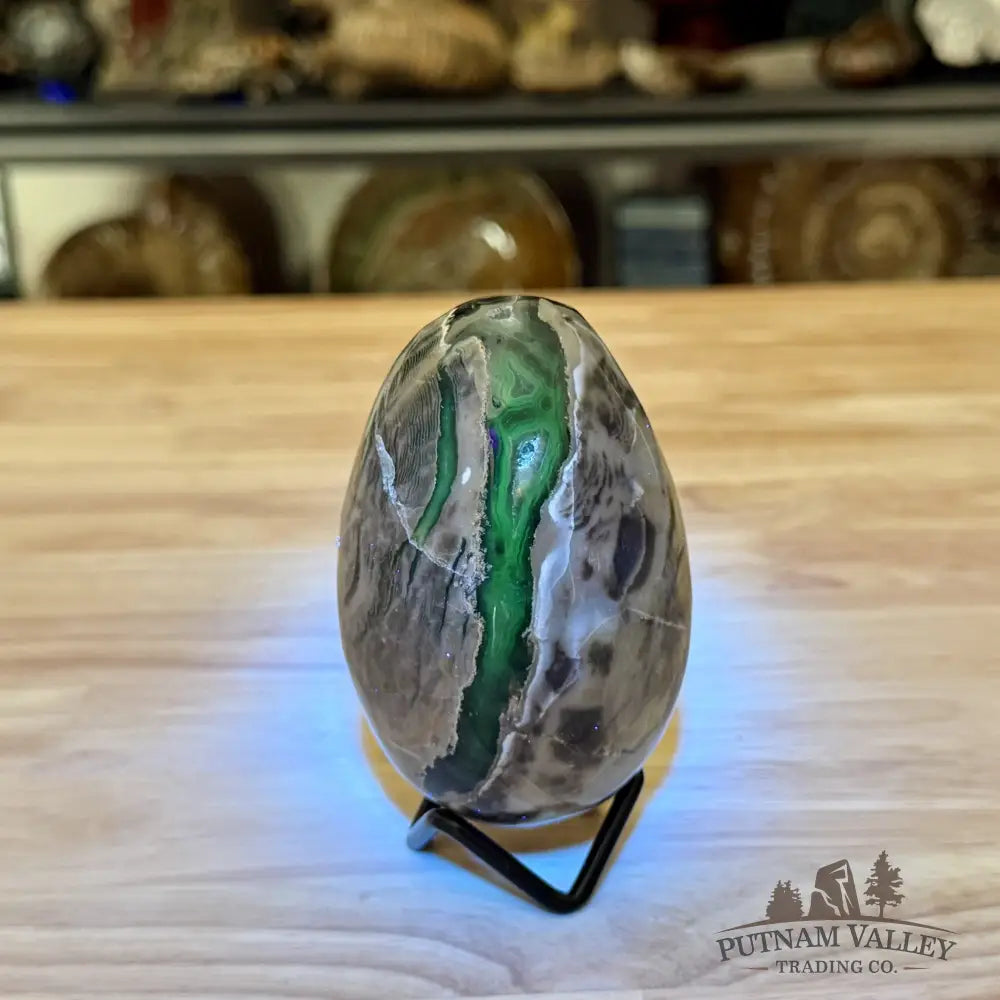 Volcano Agate Faceted Egg 3.74’’ - Egg
