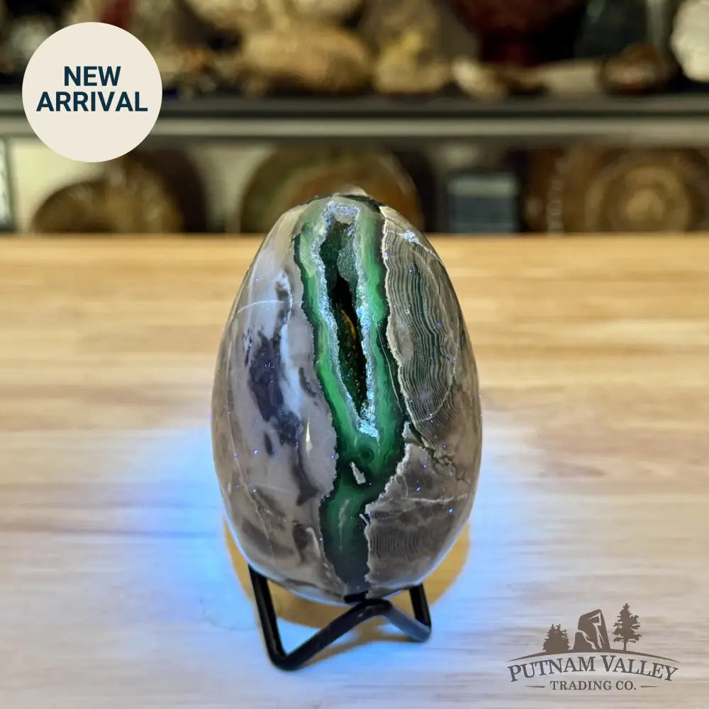 Volcano Agate Faceted Egg 3.74’’ - Egg