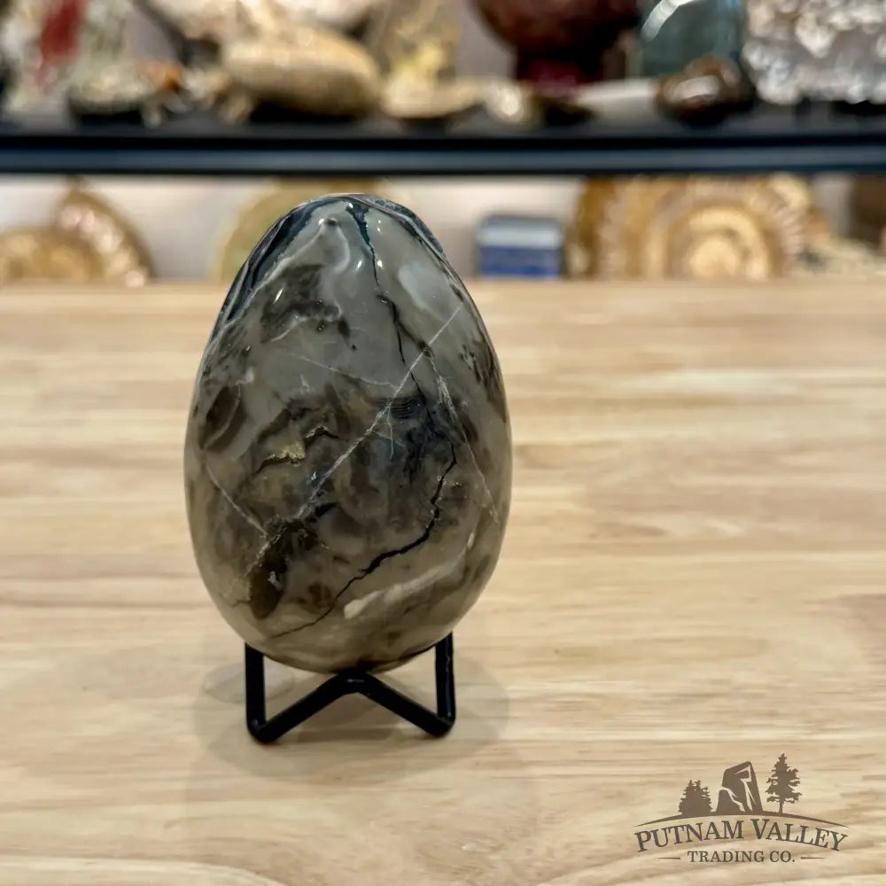Volcano Agate Faceted Egg 3.74’’ - Egg