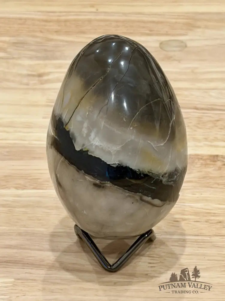 Volcano Agate Faceted Egg 3.8’’ - Egg