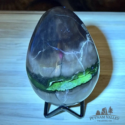 Volcano Agate Faceted Egg 3.8’’ - Egg