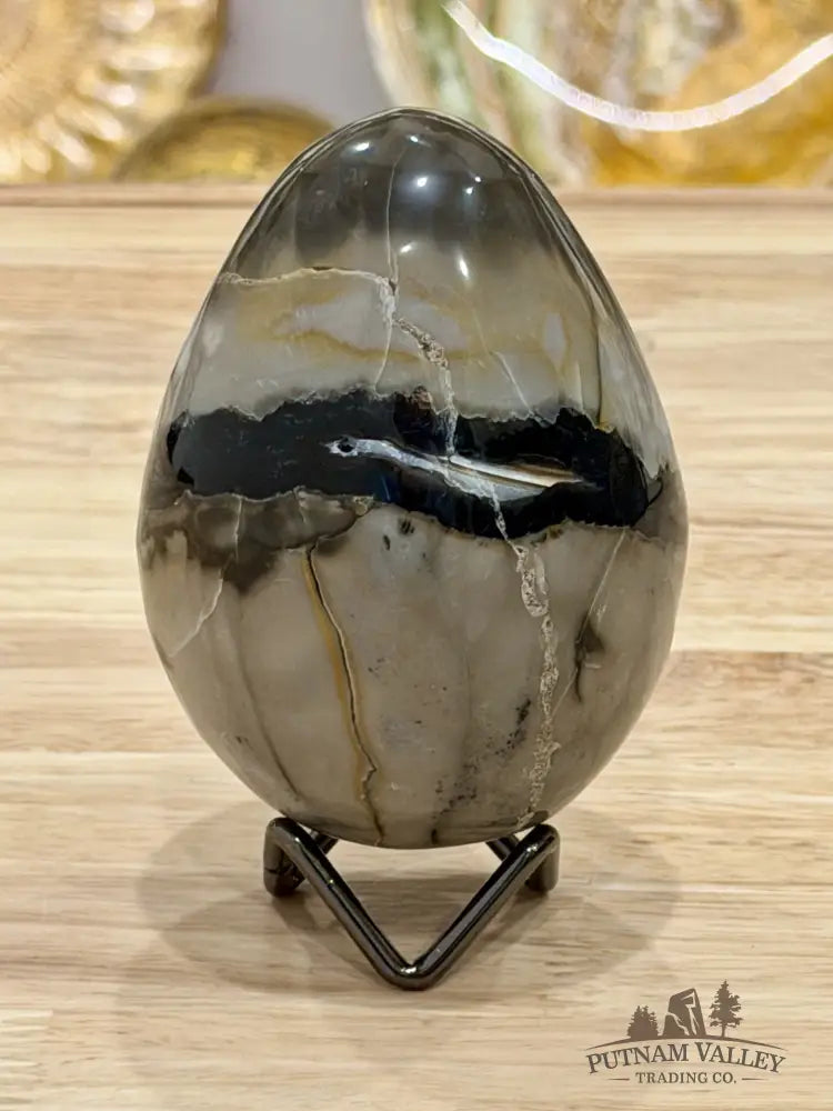 Volcano Agate Faceted Egg 3.8’’ - Egg