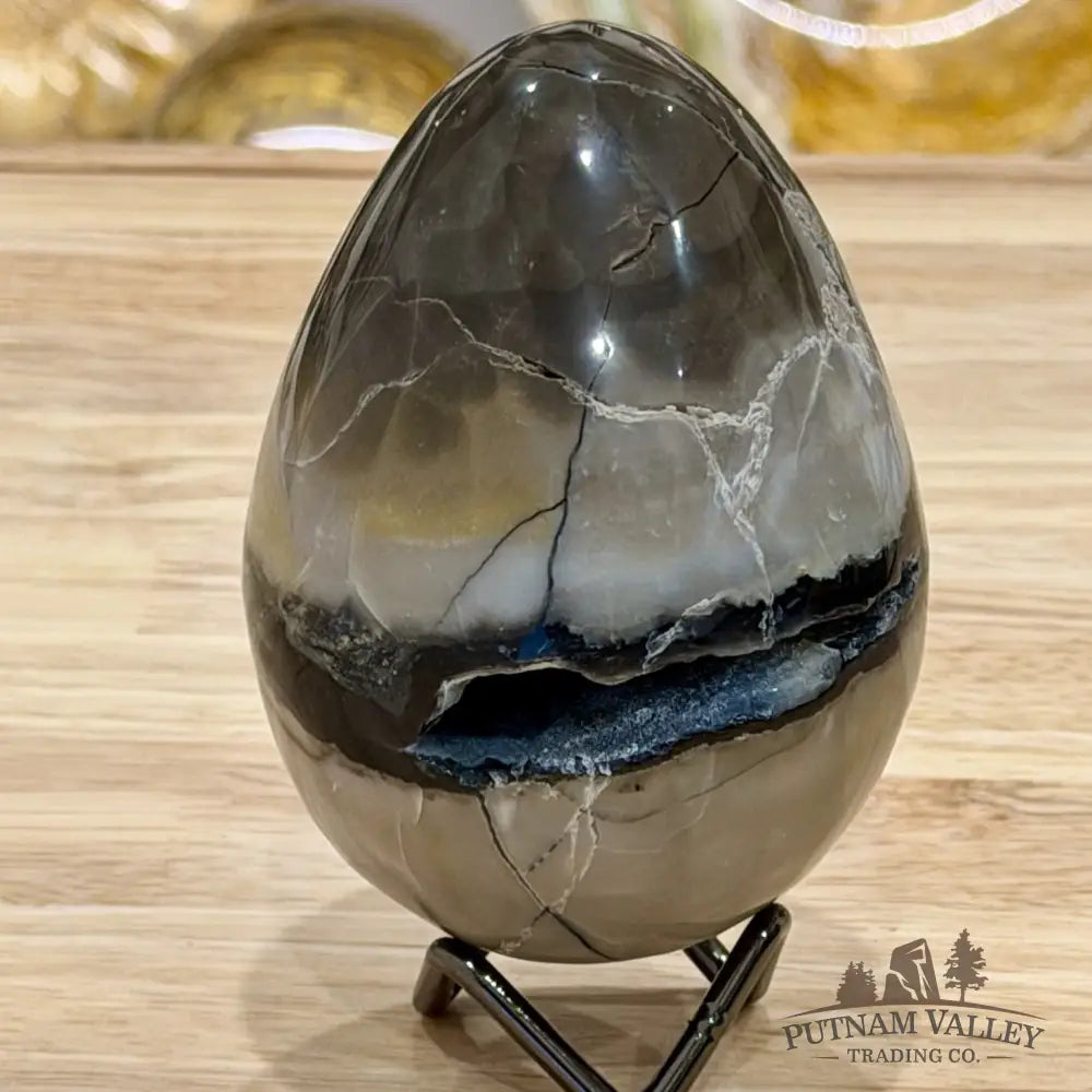 Volcano Agate Faceted Egg 3.8’’ - Egg