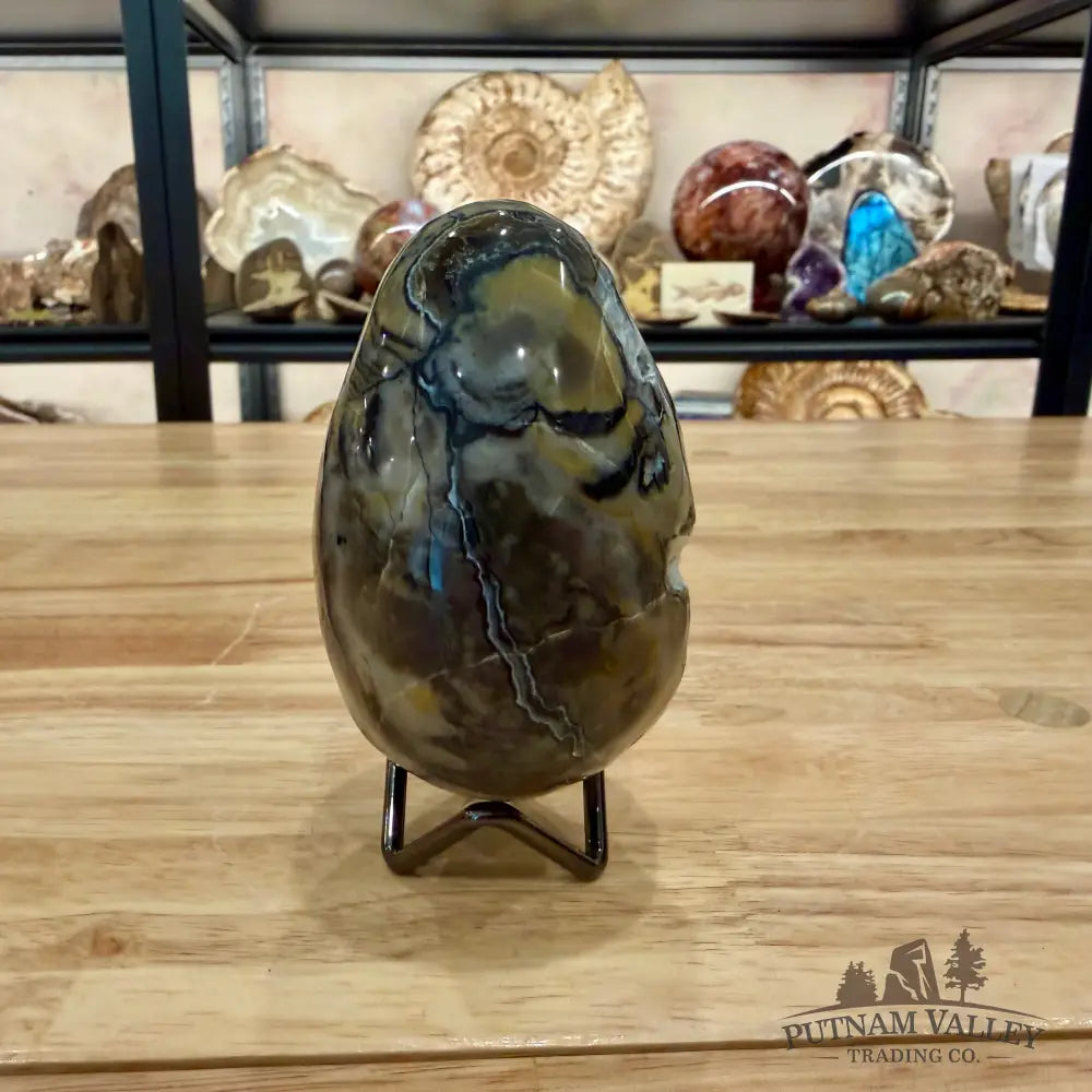 Volcano Agate Faceted Egg 3.85’’ - Egg