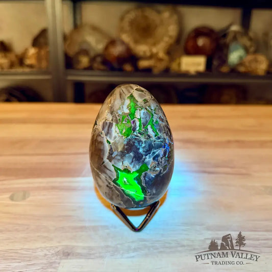 Volcano Agate Faceted Egg 3.89’’ - Egg