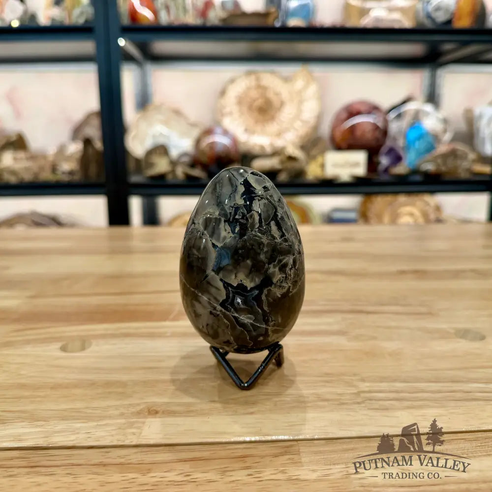 Volcano Agate Faceted Egg 3.89’’ - Egg