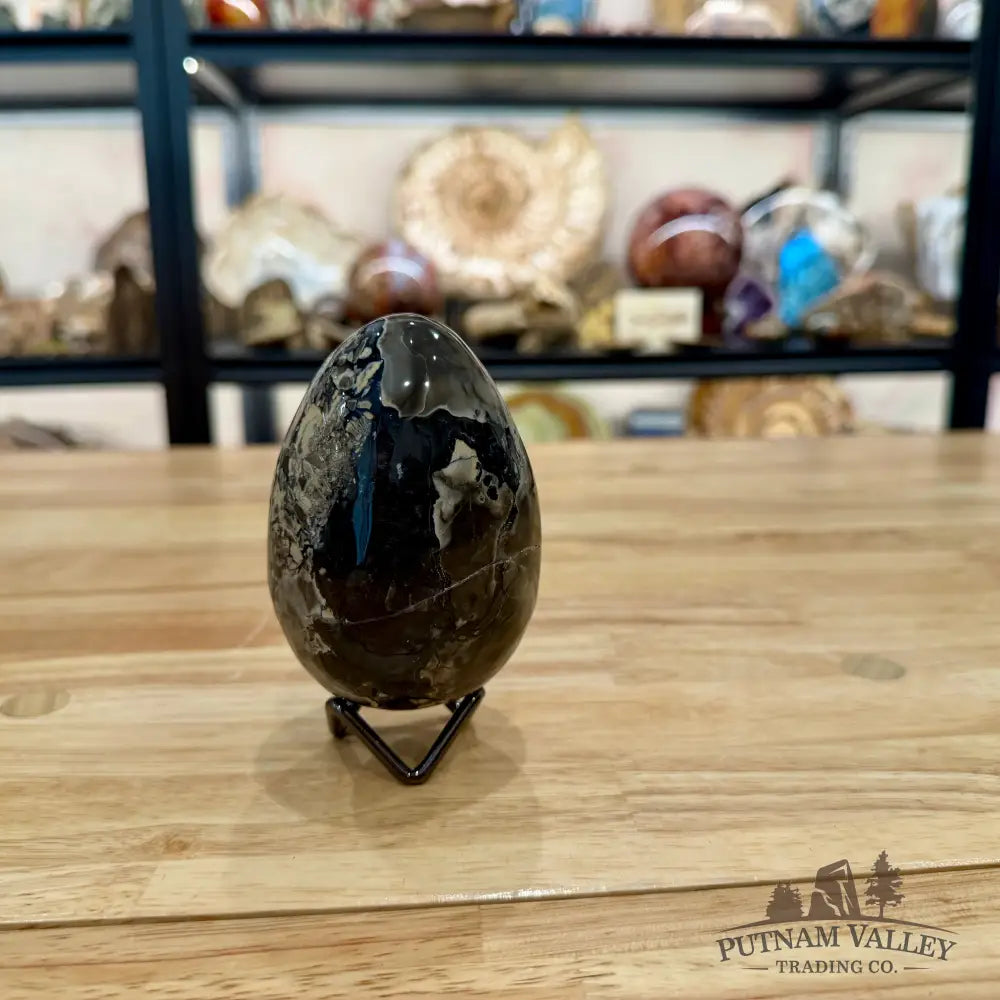 Volcano Agate Faceted Egg 3.89’’ - Egg
