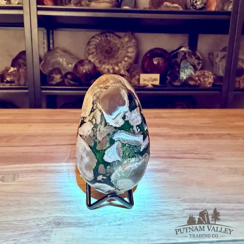 Volcano Agate Faceted Egg 3.90’’ - Egg
