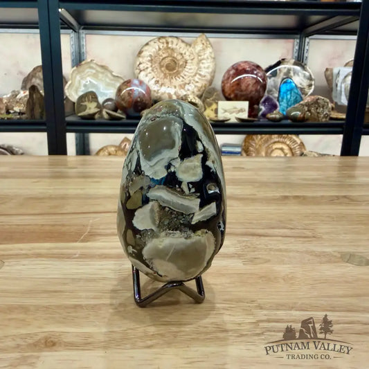 Volcano Agate Faceted Egg 3.90’’ - Egg