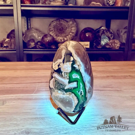 Volcano Agate Faceted Egg 3.90’’ - Egg