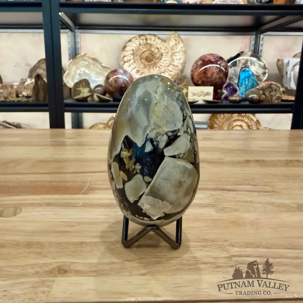 Volcano Agate Faceted Egg 3.90’’ - Egg