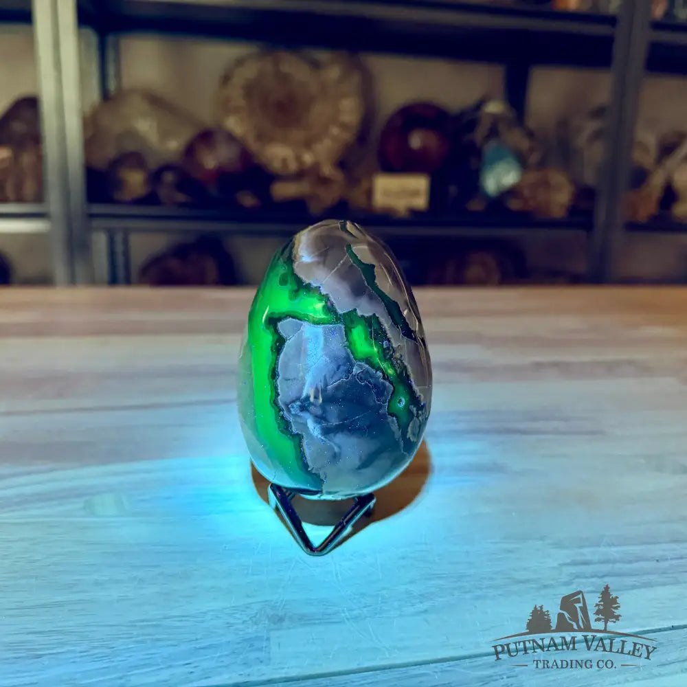 Volcano Agate Faceted Egg 4’’ - Egg
