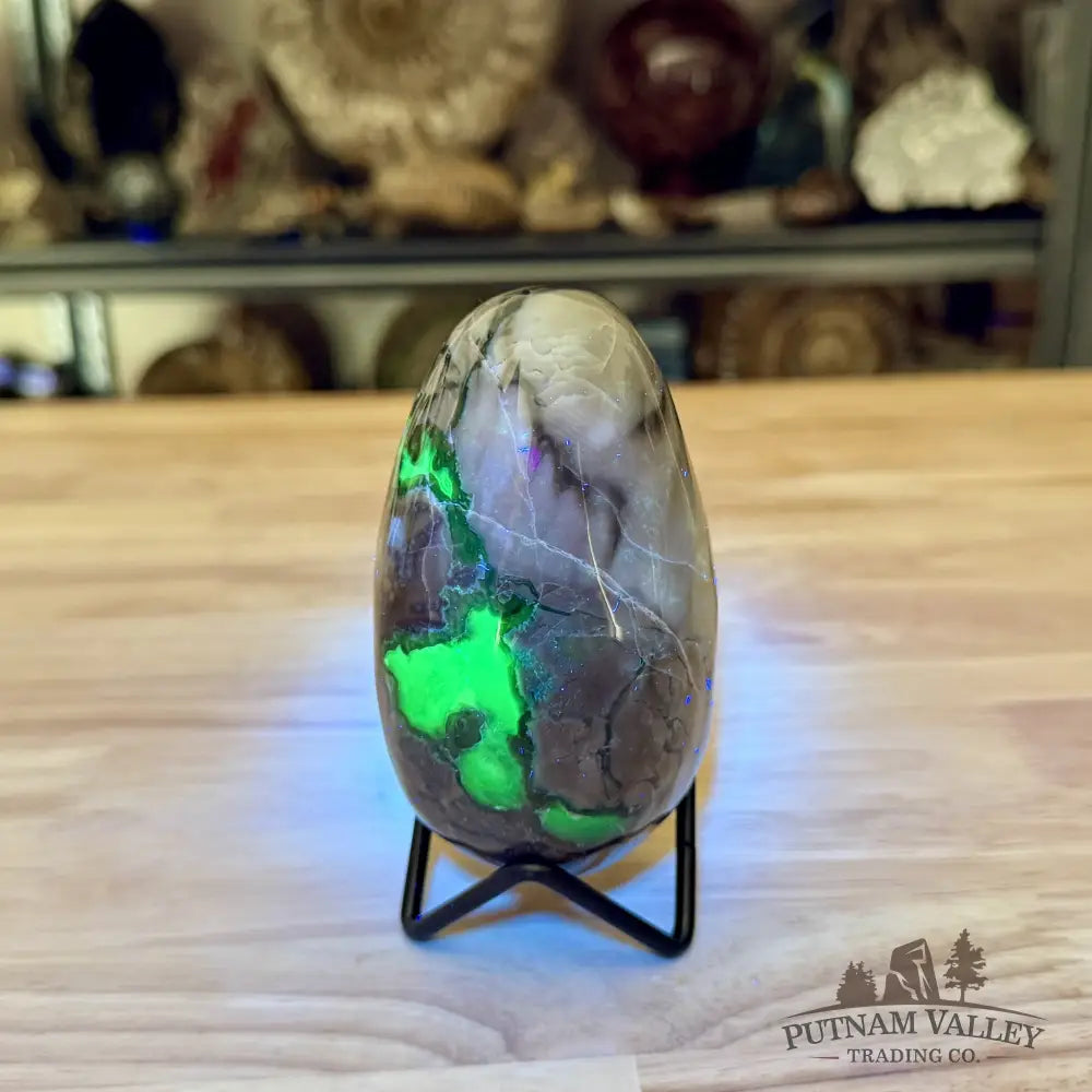 Volcano Agate Faceted Egg 4.16’’ - Egg