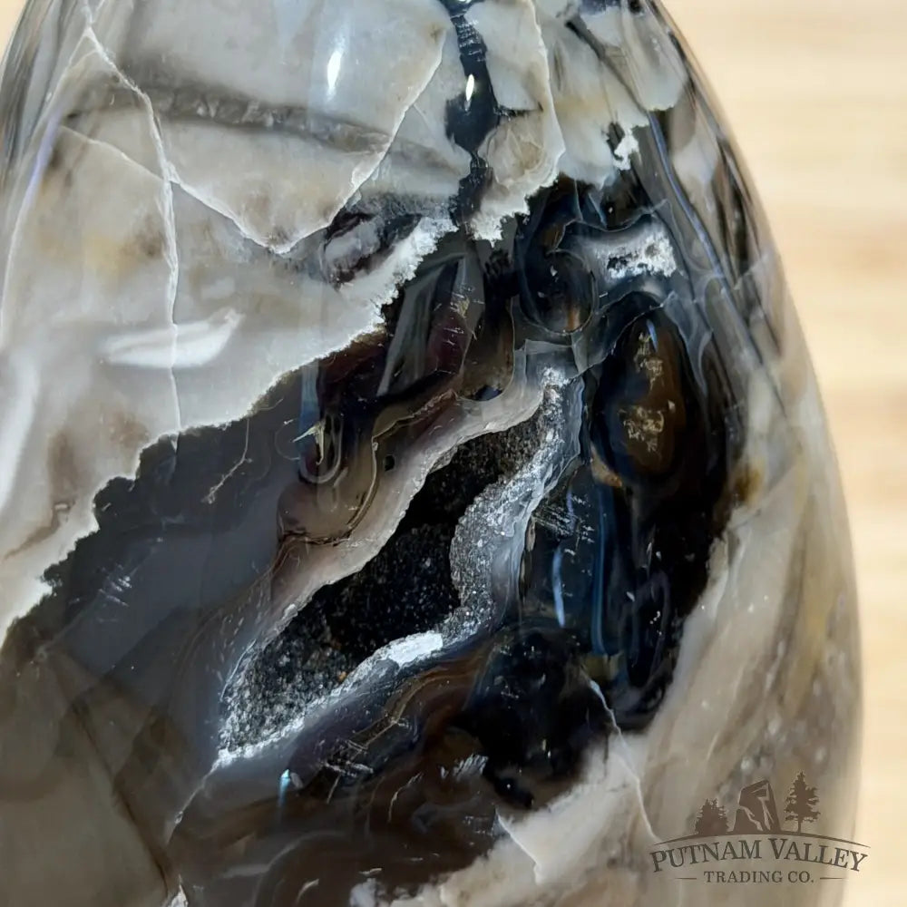 Volcano Agate Faceted Egg 4.16’’ - Egg