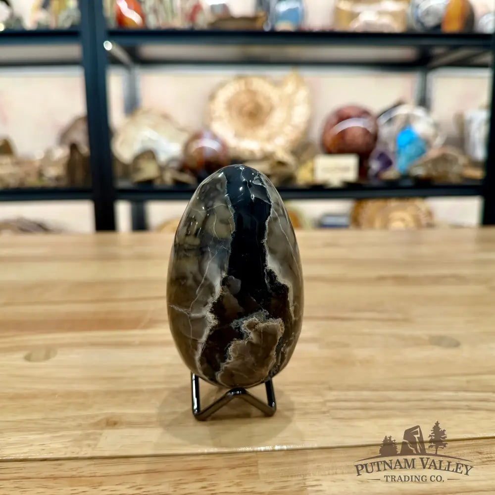 Volcano Agate Faceted Egg 4.16’’ - Egg