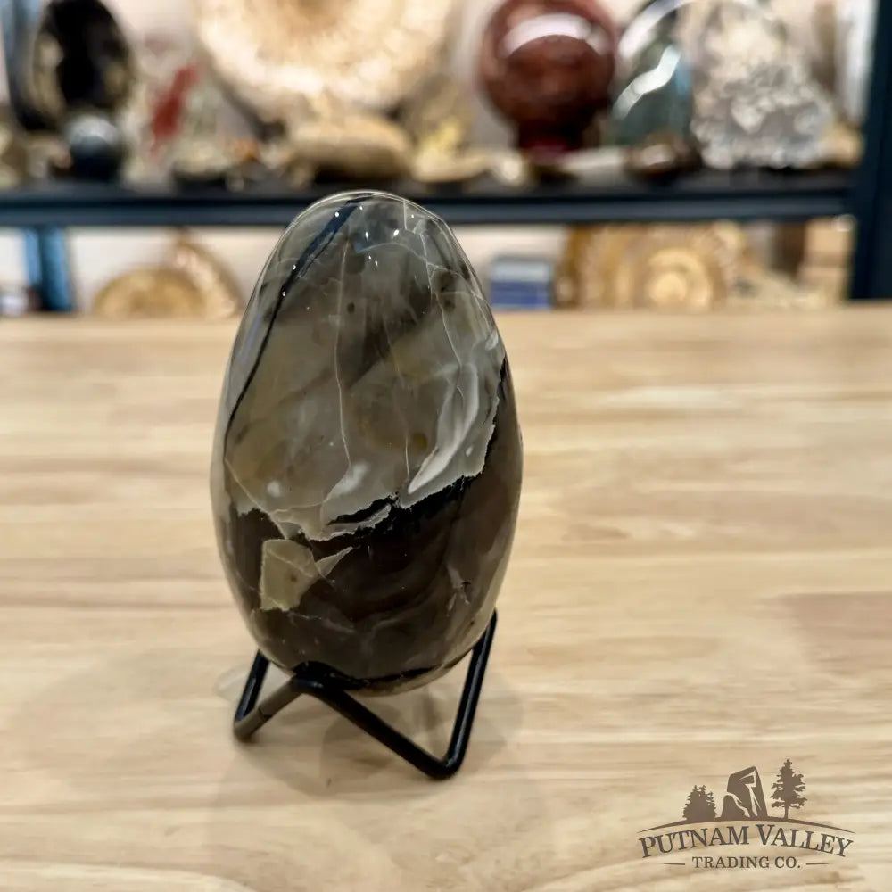 Volcano Agate Faceted Egg 4.16’’ - Egg