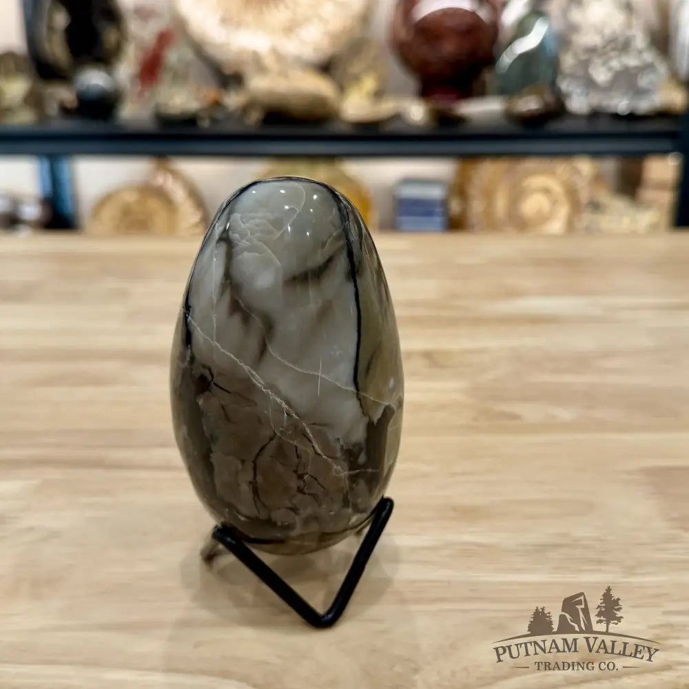 Volcano Agate Faceted Egg 4.16’’ - Egg