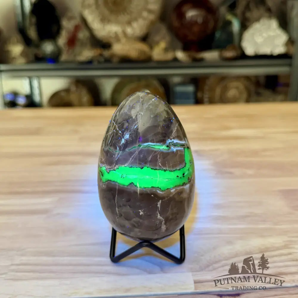 Volcano Agate Faceted Egg 4.21’’ - Egg