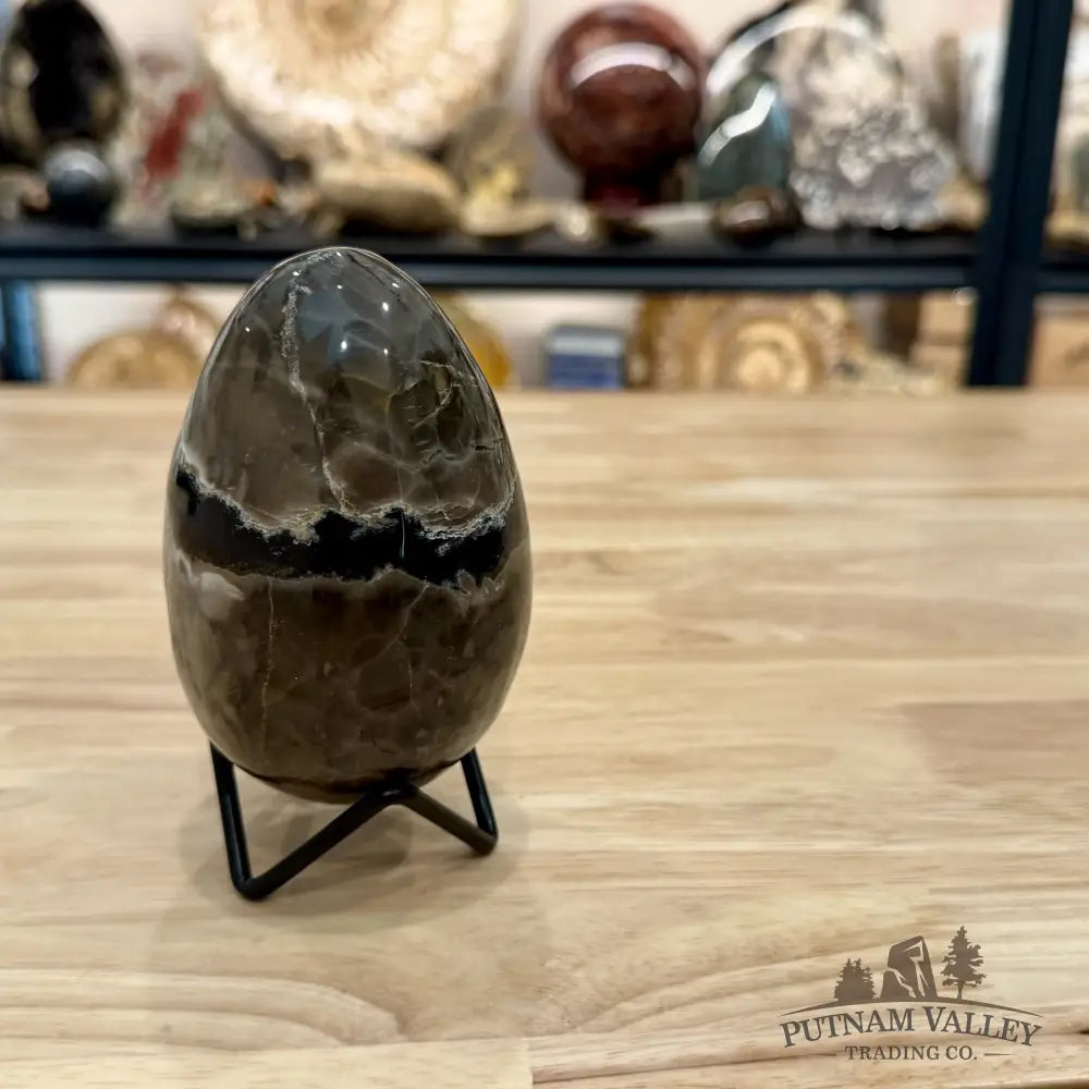 Volcano Agate Faceted Egg 4.21’’ - Egg