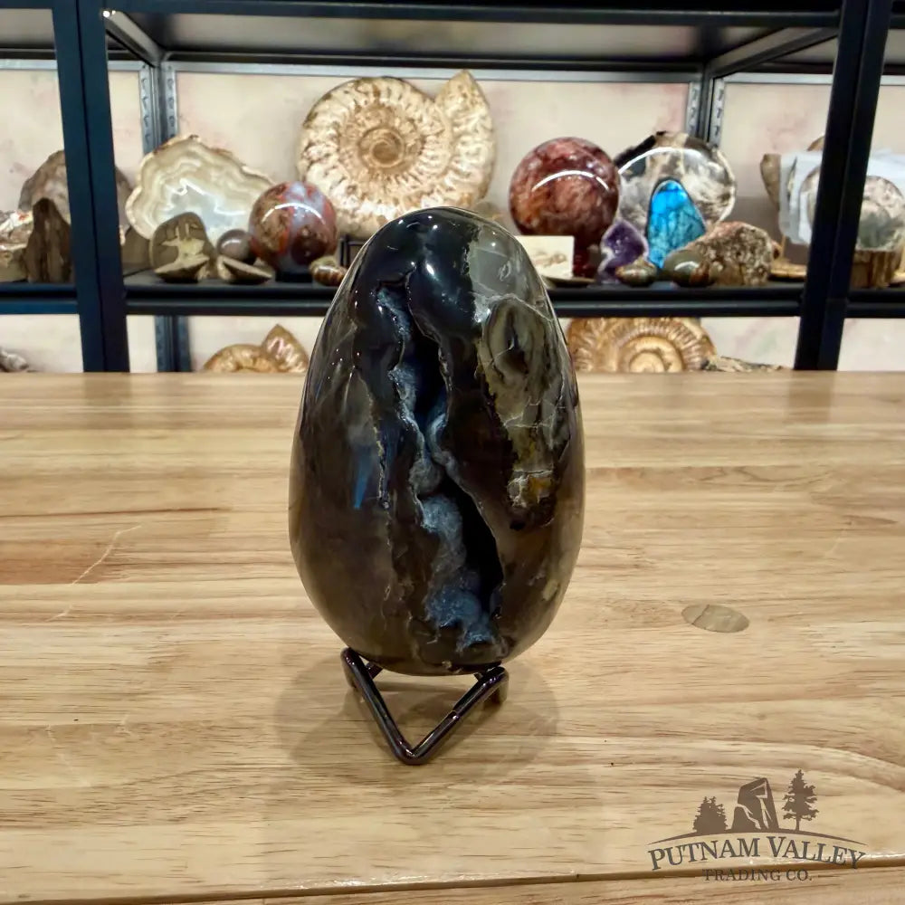 Volcano Agate Faceted Egg 4.23’’ - Egg