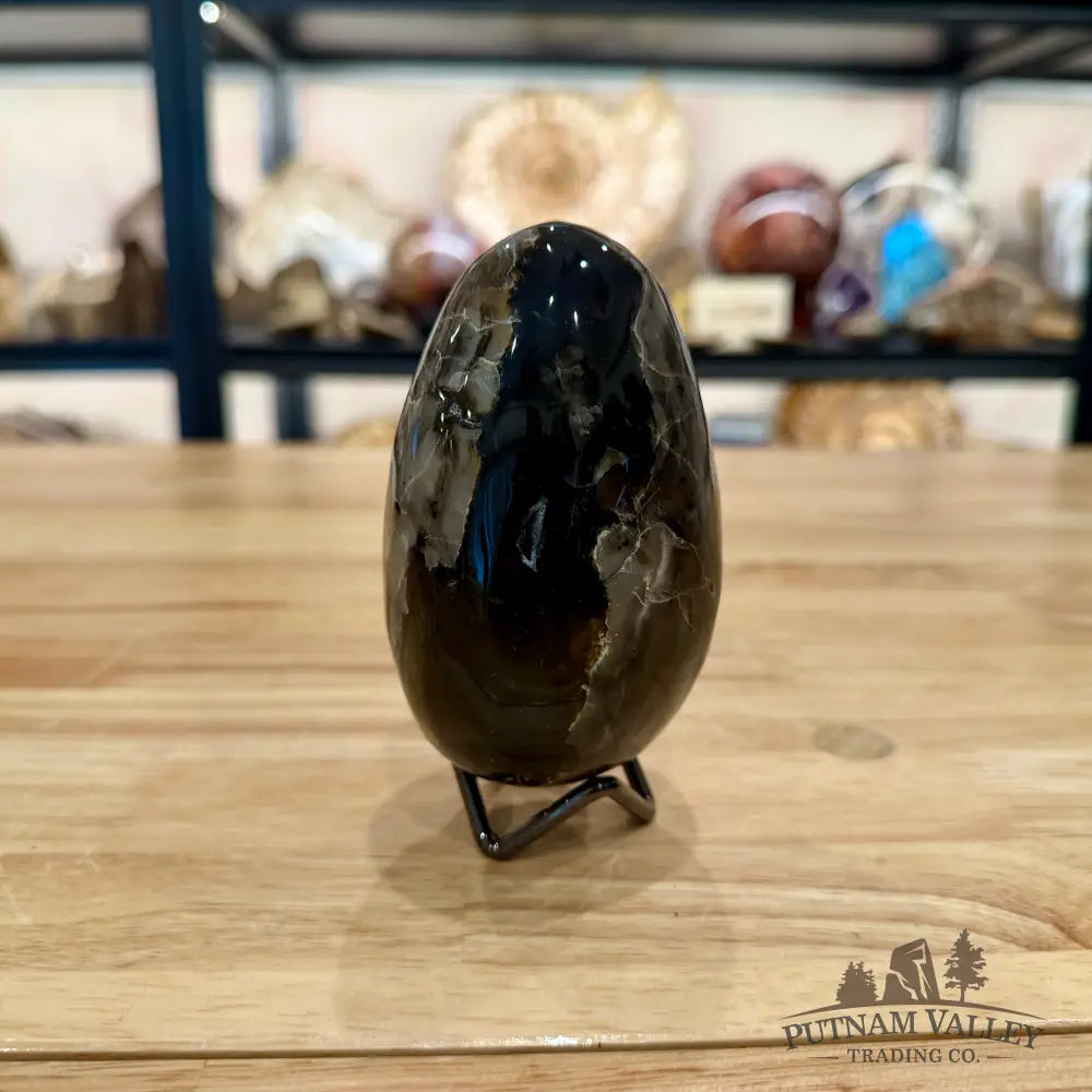 Volcano Agate Faceted Egg 4.23’’ - Egg