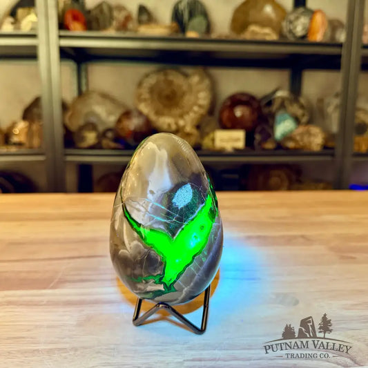 Volcano Agate Faceted Egg 4.86’’ - Egg