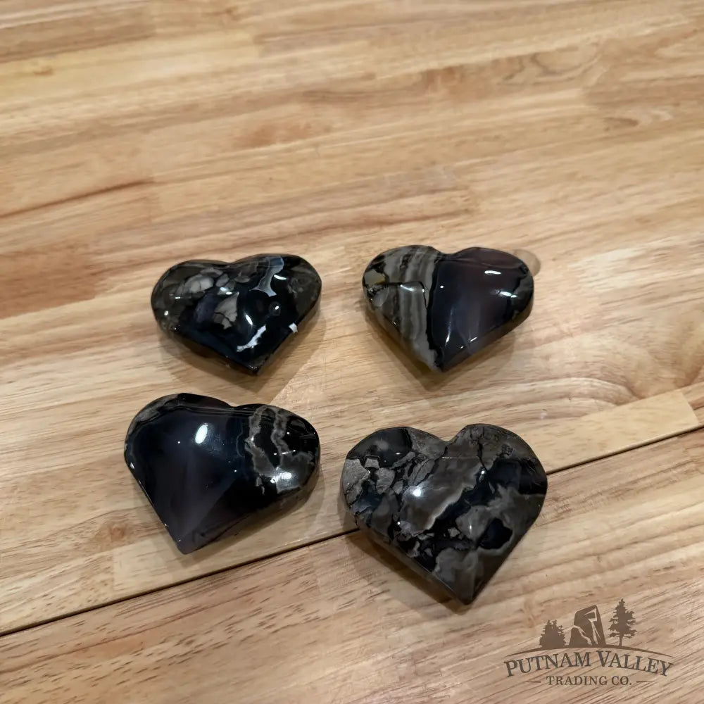 Volcano Agate Hearts 2.5 - 2.9’’ Heart