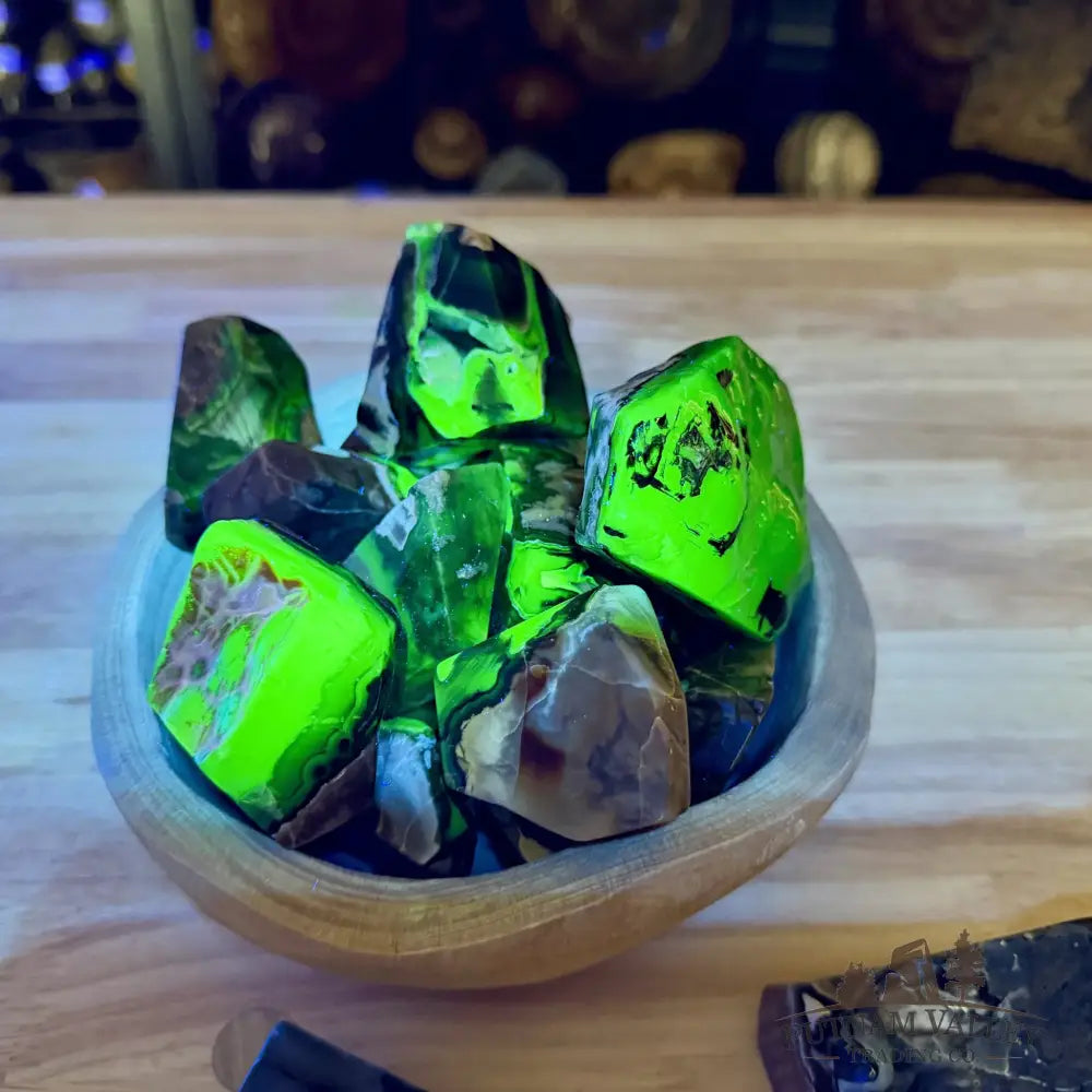 Volcano Agate Polished Freeforms (1 lb), UV Reactive Glow - Tumbled Stone
