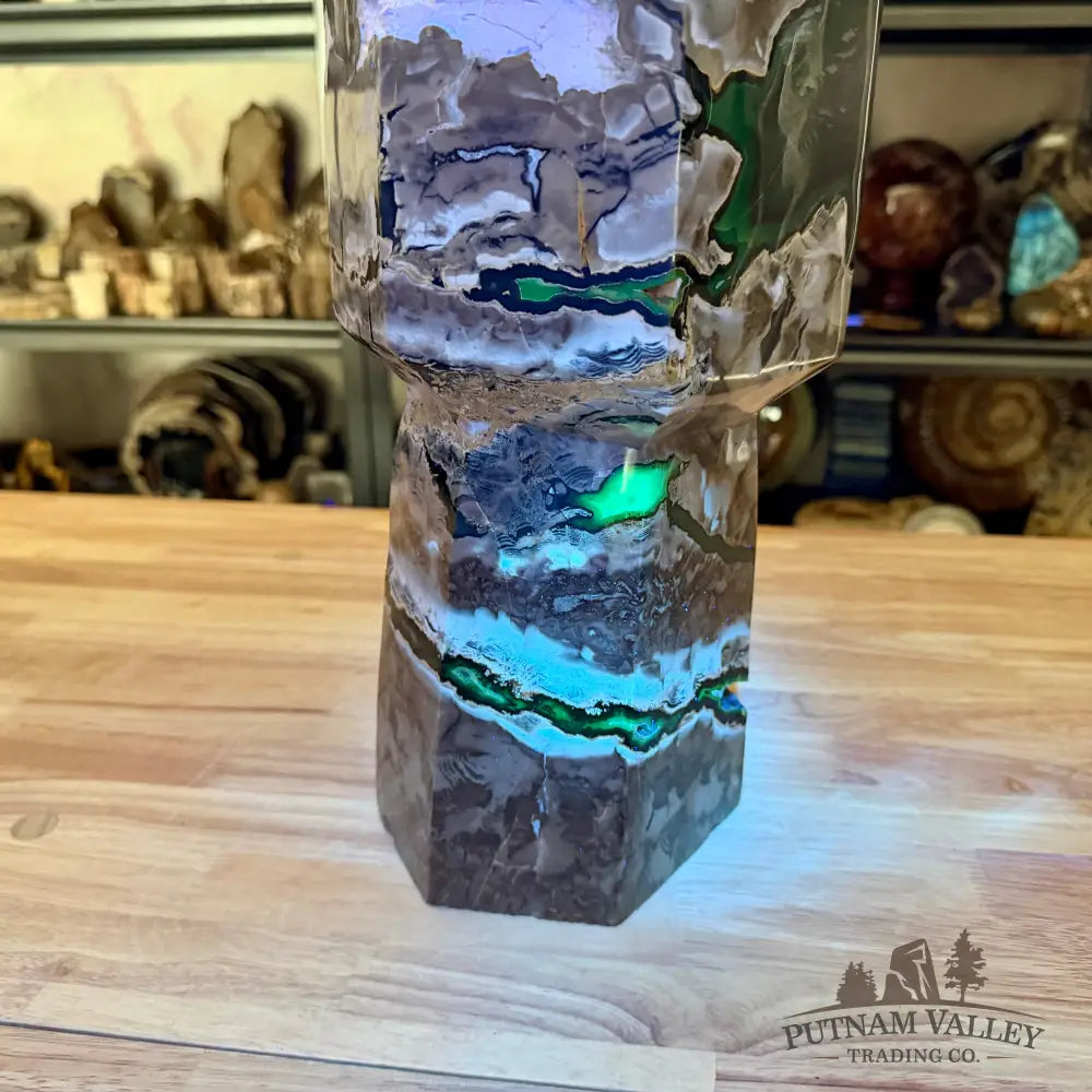 Volcano Agate Scepter Tower 16.5’’ - Free Standing Accent