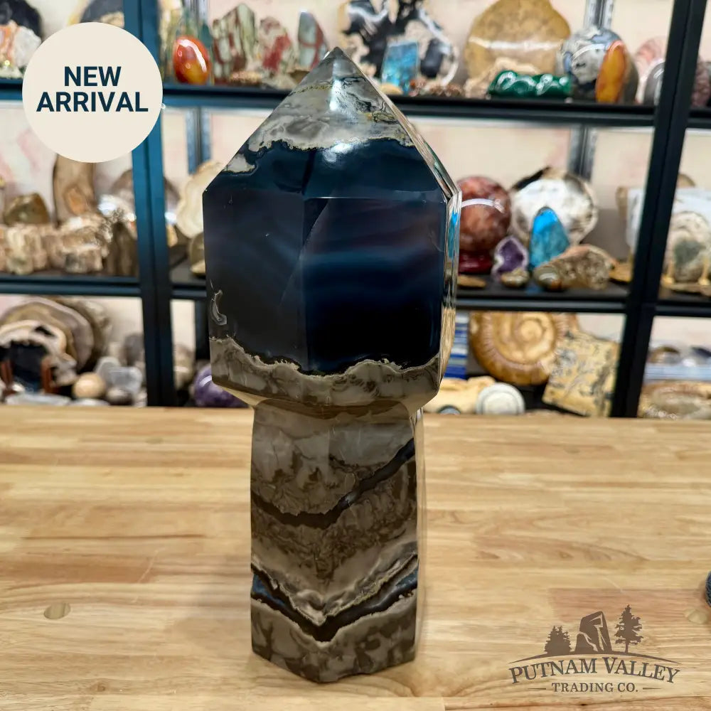 Volcano Agate Scepter Tower 16.5’’ - Free Standing Accent