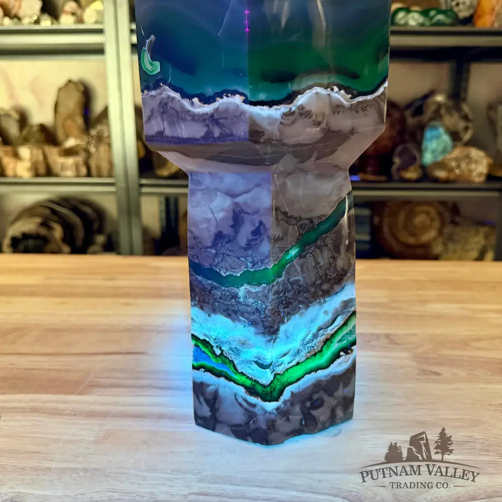 Volcano Agate Scepter Tower 16.5’’ - Free Standing Accent