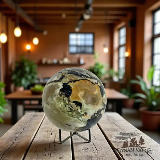 Volcano Agate Sphere 5" - Putnam Valley Trading Co.