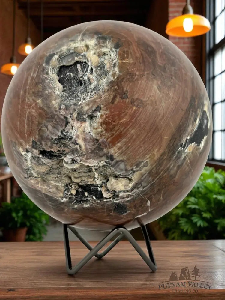 Volcano Agate Sphere Fossil