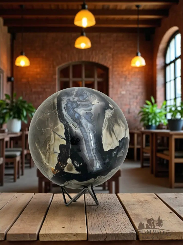 Volcano Agate Sphere Fossil Specimen