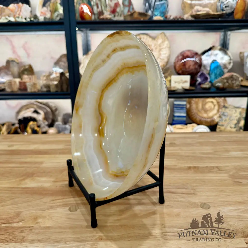 White Banded Calcite Bowl 12’’ - Bowl