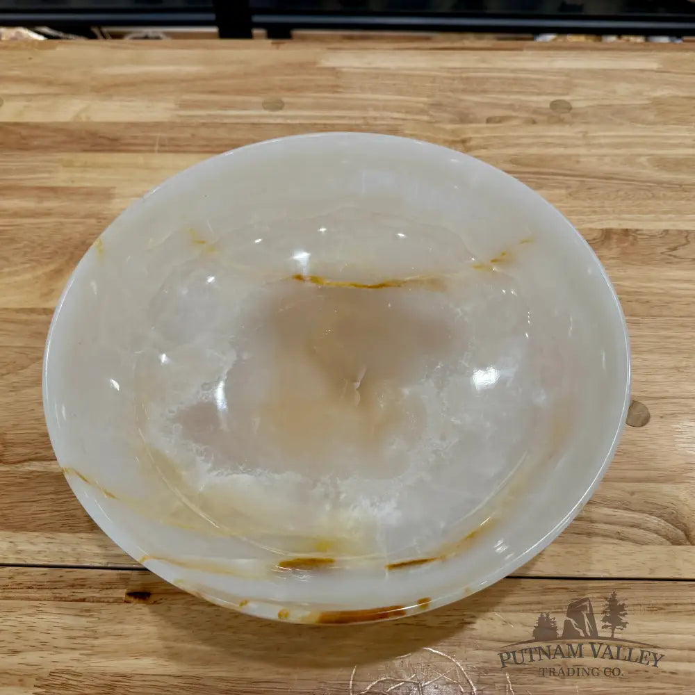White Banded Calcite Bowl 12’’ - Bowl